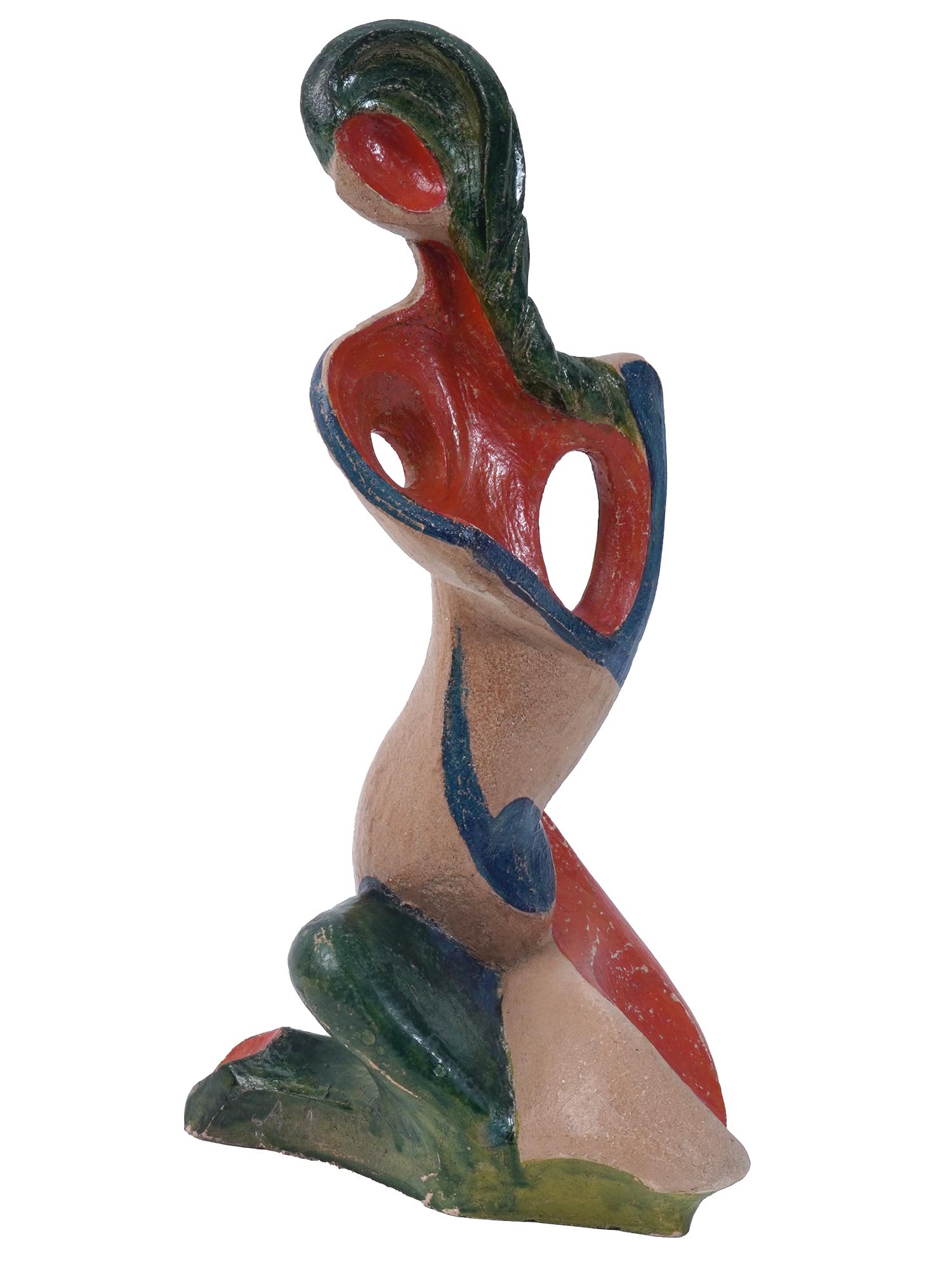 PARIS SCHOOL STYLE HAND COLORED CERAMIC STATUETTE PIC-0